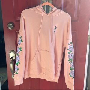 Empyre Pastel Pink Hoodie with Floral Detail